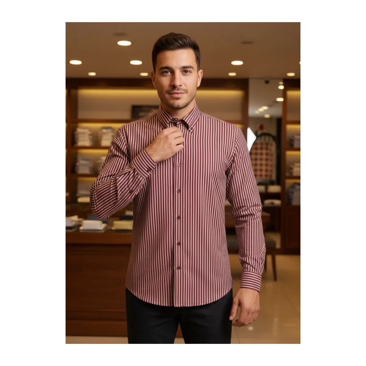 Erkek %100 Pamuk Gömlek (SH5008)